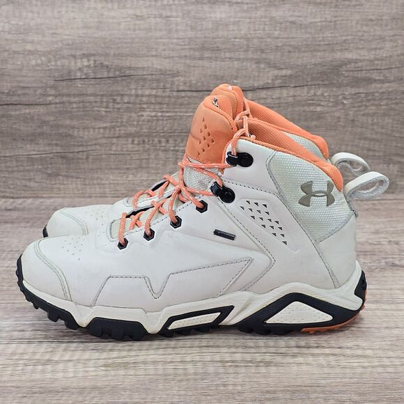 Under Armour Tabor Ridge Gore Tex Women's Size 6.5 Beige Leather Hiking Boots - Picture 5 of 14